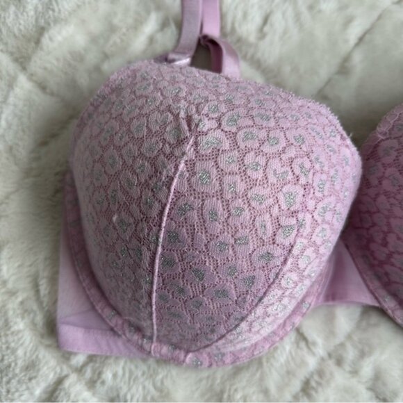 Victoria's Secret | Lilac Leopard Sexy Tee Lined Demi Bra | Size 36DD - Picture 4 of 12
